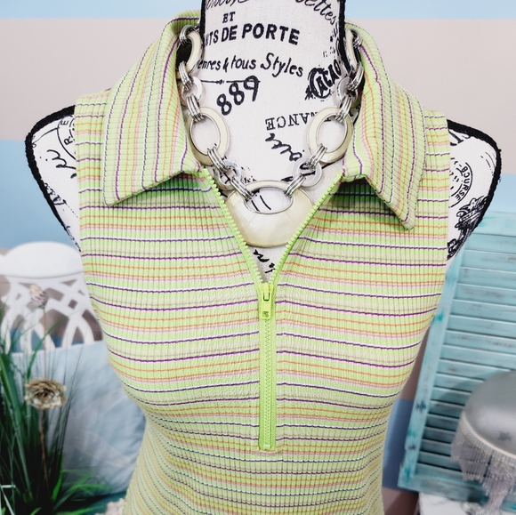 NWT Wild Fable Plus Size Green Apple Striped Dress - Picture 4 of 10